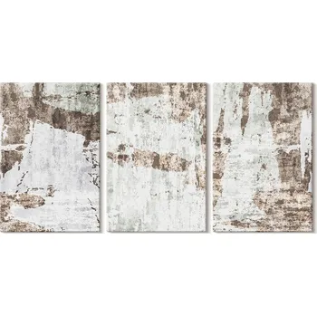 Obraz Sada obrazů na plátně, abstraktní vzory bílá/hnědá, 3x 20x30 cm
