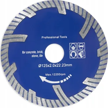 Řezný kotouč DIAMANTOVÝ KOTOUČ PRO ŘEZÁNÍ SLINUTÉ DLAŽBY, KERAMICKÝCH OBKLADŮ A SLINUTÉ KERAMIKY 125MM 2.0MM