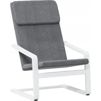 Křeslo Relaxační křeslo z masivního březového dřeva, tmavě šedá a bílá, 59x82x98 cm