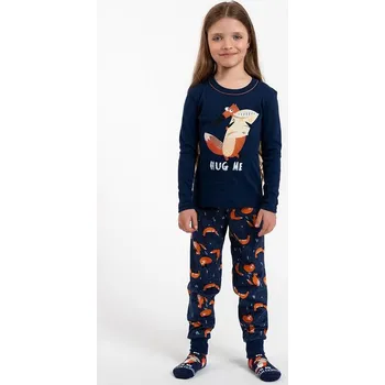 Dívčí pyžamo Dívčí pyžamo Wasilla modré s liškou 122/128