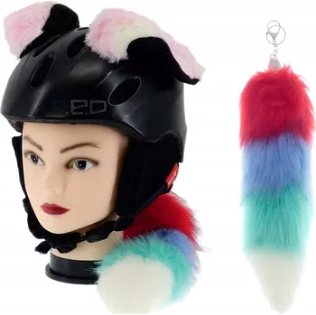 OZDOBA NA LYŽAŘSKOU PŘILBU NA SUCHÝ ZIP UŠI RŮŽOVÉ OCAS S LED SVĚTLEM