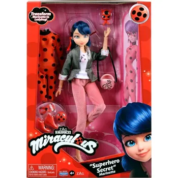 Panenka Miraculous Beruška a černý kocour Marinette s oblekem Berušky