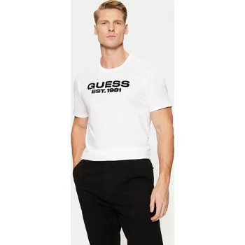 Guess Jeans Pánské Pánske biele tričko s nápisom G011 Guess jeans Bílá M (2816014)