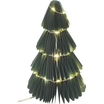 Vánoční dekorace EMOS DCAW22 vánoční papírový strom 15 cm 35 LED teplá bílá