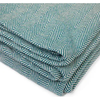 deka BODHI Deka na jógu NIDRA, bavlna, natur/zelená, 150 x 200 cm