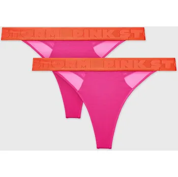 Kalhotky 2PACK Tanga PINK STORM Fizzy se zvýšeným pasem