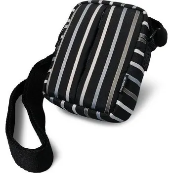 Coverized TAILOR malá brašna na digitální fotoaparát, černá, široké pruhy