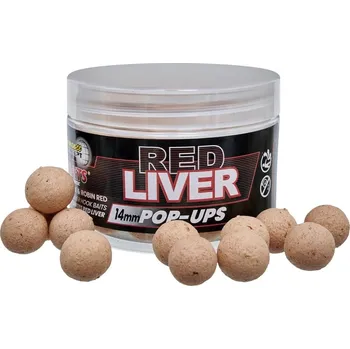 Boilies Starbaits Plovoucí Boilies POP UP Red Liver Hmotnost: 50g, Průměr: 14mm