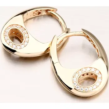 Šperk Dámské náušnice žluté zlato 585 se zirkony 12R-754