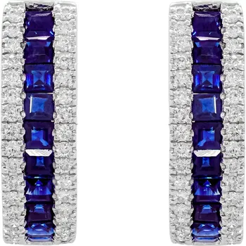 Náušnice Náušnice z bílého zlata se safíry a diamanty DAE1016BS14W