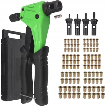 Nýtovací pistole RUČNÍ Nýtovací kleště pro nýtovací matice M3-M6 SADA 100 ks + TRANSPORTNÍ KUFR