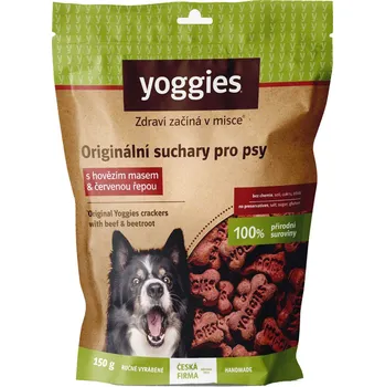 Pamlsek pro psa Yoggies suchary pro psy s hovězím masem a červenou řepou 150g EXPIRACE 7/2025