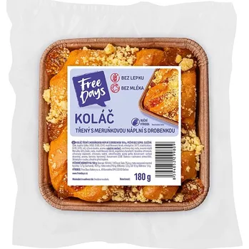 Trvanlivě pečivo FREE DAYS Bezlepkový koláč třený s meruňkovou náplní a drobenkou 180 g