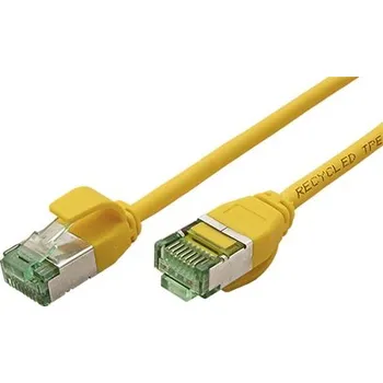 Síťový kabel ROLINE RM U/FTP patchkabel kat. 6a, tenký, 0,5m, žlutý - 21.45.3322