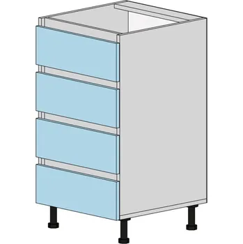 Kuchyňská skříňka Slevadoma Spodní skříňka NS-45-4NA Barva dvířek: antracit, Barva korpusu: dub kraft - bílý