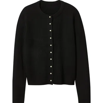Dámský svetr esmara® Dámský kardigan s perličkovými knoflíky (černá, XS (32/34))