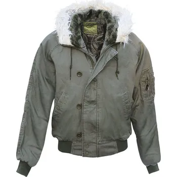 Pánská bunda Commando bunda pilotní aljaška N-2B VINTAGE s kapucí ZELENÁ