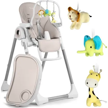 Dětsný nábytek Nukido Dětská jídelní židlička Belo šedé + hrazdička