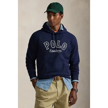 Pánská mikina Mikina Polo Ralph Lauren pánská, tmavomodrá barva, s kapucí, s aplikací, 710P04872, XXL, 59X
