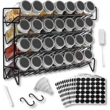 Kořenka KOŘENKY STOJAN REGÁL NA KOŘENÍ SKLENIČKY 28 KS + 432 SAMOLEPKY TRYCHTÝŘ