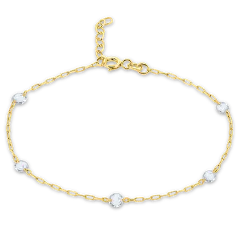 Náramek MINET Elegantní zlatý náramek kulička Au 585/1000