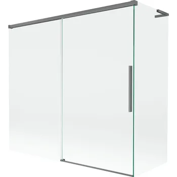 Vanová zástěna Mexen Rox L 2dílná posuvná vanová zástěna 170 + 80 x 150 cm, průhledná, stříbrná - 8C9L-170-080-95-00