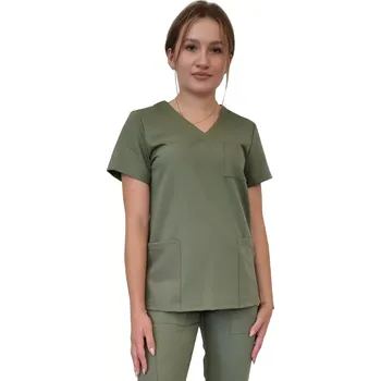 Zdravotnický oděv Dámská lékařská blůza olivové barvy Casual Premium (XXL)