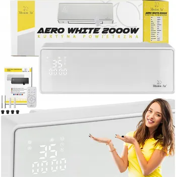 Teplovzdušný ventilátor Vzduchová clona Mission Air AERO 2000W, elektrické topení, dálkové ovládání
