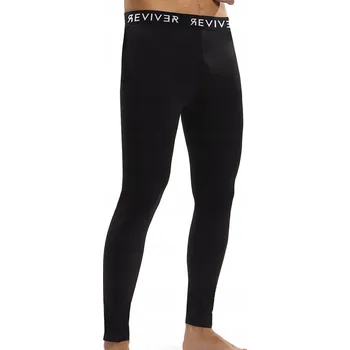 Dámské legíny Reviver F9537 Pánské fitness legíny černé dlouhé vel. M