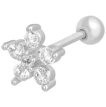 Piercing Piercing FLOWER se Zirkony Silver