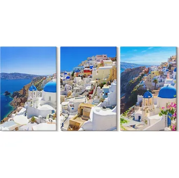 Obraz Sada obrazů na plátně Krajina Architektura Oia Santorini 3x 20x30 cm