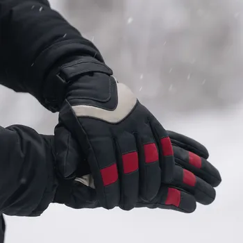 Rukavice BAZAR - Zimní rukavice - Černo béžové Velikost: XL/2XL