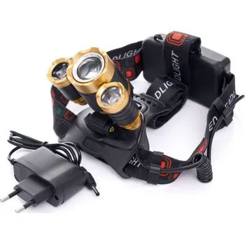 Čelovka nabíjecí 3xLED 1xT6 zoom + 2xQ5 KRAFT&DELE 0.360 Kg HOBY Sklad3 KD1246 (0.360 Kg HOBY Sklad3 KD1246)