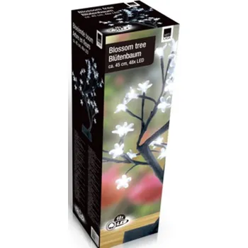 Vánoční dekorace Vánoční dekorace - rozkvetlá větev, 48x LED, 45 cm, na baterie 4x AA