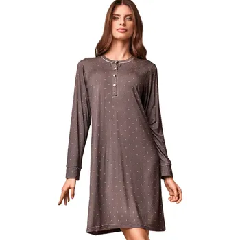 Dámská noční košile Dámská viskózová noční košile Lormar 633870 tortora velikost L