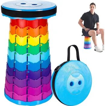 Stolička Duhová teleskopická skládací stolička 150kg černá