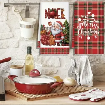 Vánoční dekorace Vánoční kuchyňská utěrka - MERRY CHRISTMAS (Značka: MOONBIFFY)