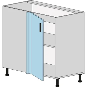 Kuchyňská skříňka Slevadoma Spodní skříňka E-U2-N MDF Barva dvířek: dub tacho, Barva korpusu: bílá, Sklo: krizet