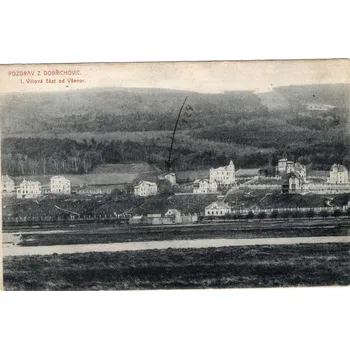 Pohlednice Dobřichovice, Všenory, Vilová čtvrť - Dopisnice 100/77 (Stará pohlednice)