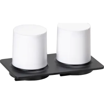 Dávkovač mýdla ORGANIC BLACK: Dávkovač mýdla, 2×200 ml, dvojitý, plast