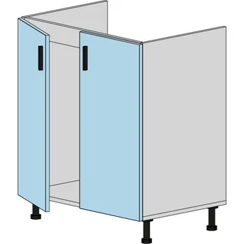 Kuchyňská linka Slevadoma Spodní skříňka E-70-NM MDF Barva dvířek: bílá - struktura, Barva korpusu: dub kraft - bílý, Sklo: čiré