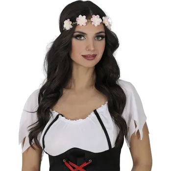 Karnevalový doplněk GuircaBílo růžová květinová čelenka