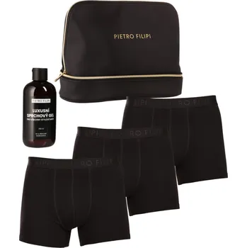 Boxerky Pánská dárková kosmetická taštička 3PACK boxerky a sprchový gel Pietro Filipi (5PJTBP1) XXL Možnost vrácení zboží ZDARMA do 120 dnů!