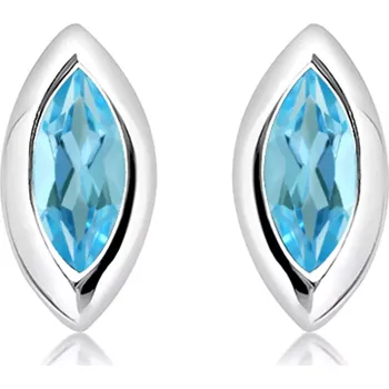 Náušnice Aurora Blue Topaz - stříbrné náušnice s modrým topazem