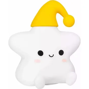 Noční světlo LED noční silikonová lampička Star, 3 režimy svícení, bílá