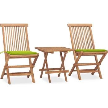 Zahradní sestava zahrada-XL 3dílný skládací zahradní jídelní set s poduškou masivní teak 3063209