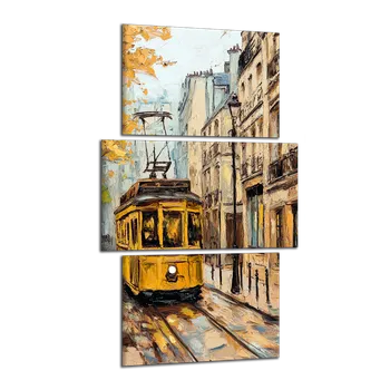 Obraz Obraz na plátně Žlutá tramvaj , třídílný 4217CX