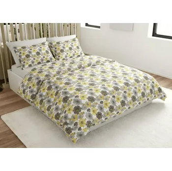 Povlečení Povlečení z mikrovlákna FEONELLE žluto-šedé Rozměr povlečení: 70 x 90 cm | 140 x 220 cm, 140x200 / 70x90 cm, 140x220 / 70x90 cm, 200x220 + 2 polštáře 70x90 cm