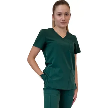 Zdravotnický oděv Dámská lékařská blůza barva lahvově zelená Casual Premium (XXL)