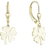 Pozlacené stříbrné náušnice čtyřlístky 61132